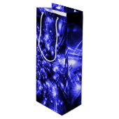 Blue Sparkling Lights Wijn Cadeautas (Voorkant Gekanteld)