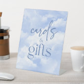 Blue Sparkly Clouds Kaarten & Geschenken Reclamebord Met Voetstuk (Insitu)