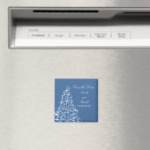 Blue Sparkly Holiday Tree Save the Date Magnet (In Situ (Lave-vaisselle))
