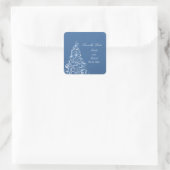 Blue Sparkly Holiday Tree Save the Date Stickers (Sac)