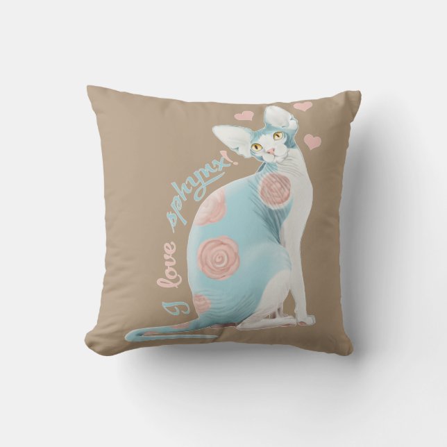 💛 💙 💛 Blue Sphynx 💛 💙 💛 Kussen (Voorkant)