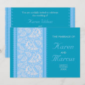 Blue Spice Paisley Wedding 5x7 Kaart (Voorkant / Achterkant)