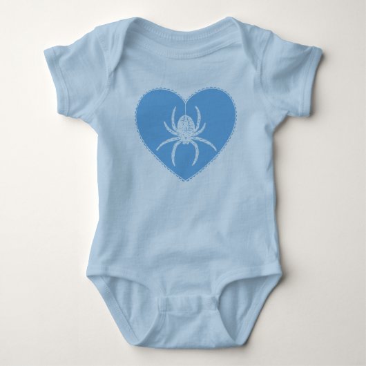 Blue Spider Heart Baby Bodysuit (Voorkant)