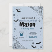 Blue Spider Web Halloween Invitation d'anniversair (Devant)
