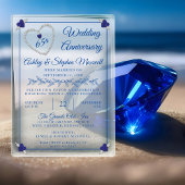 Blue Spinel Diamond 65th Wedding Jubileum Party Acryl Uitnodigingen