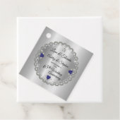 Blue Spinel Diamonds 65th Wedding Jubileum Bedankjes Labels (In situ)