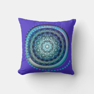 Blue Spiral Medallion Design Sierkussen