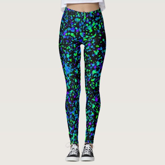 Blue Splatter - Leggings (Voorkant)