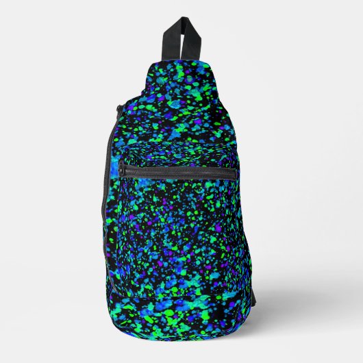 Blue Splatter - Sling Bag (Voorkant)