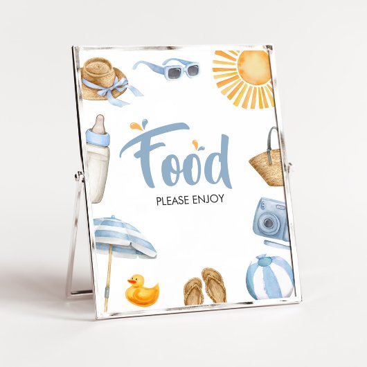 Blue Splish Splash Baby shower Food Poster