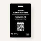 Blue Sponsor Access Pass QR Code Logo Conference Badge (Achterkant)