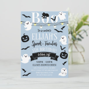 Blue Spook-Tacular Haunted Verjaardag Kaart