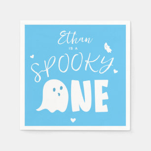 Blue Spooky One Ghost Boys eerste verjaardag Servet