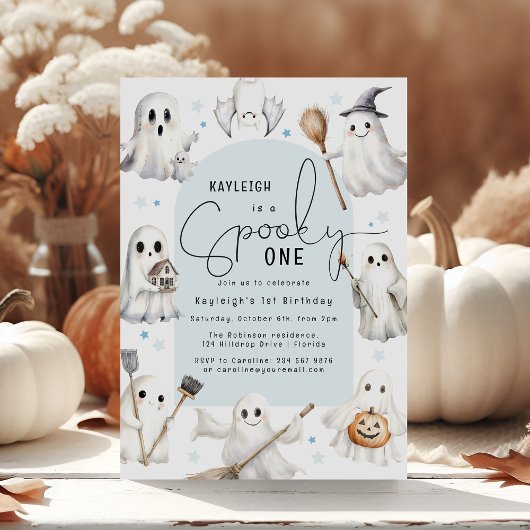 Blue Spooky One | Invitation pour la première fête