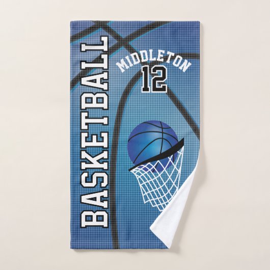 Blue Sport 🏀 basket-ball | Texte do-it-yourself (Serviette à main)