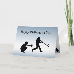 Blue Sports Baseball Play Ball Birthday Card Kaart