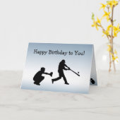 Blue Sports Baseball Play Ball Carte Anniversaire (Fleur jaune)