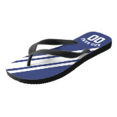 Blue Sports Jersey Custom Name Number Teenslippers (Schuin)