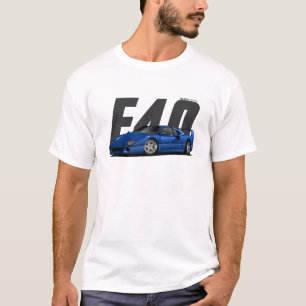 Blue Sports Super Car Retro F40 F-40 T-shirt