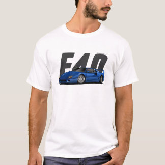 Blue Sports Super Car Retro F40 F-40 T-shirt