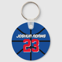 Blue Sports Team Athletes Basketball Sleutelhanger