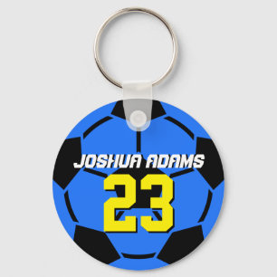 Blue Sports Team Voetbal Sleutelhanger