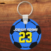 Blue Sports Team Voetbal Sleutelhanger (Voorkant)
