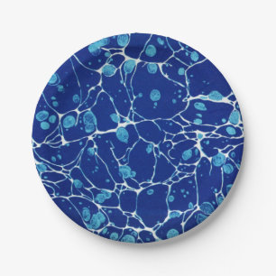 Blue Spotted Marbling met White Rivers Papieren Bordje