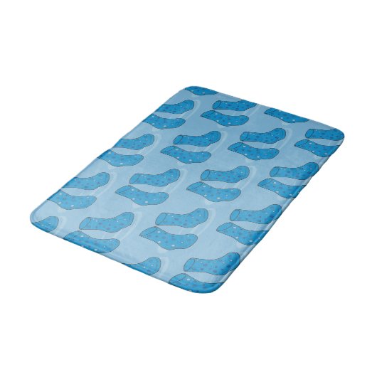 Blue Spotty Wellies Boots Quirky Pattern Badmat (Gekanteld)