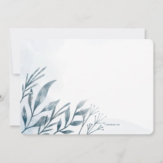 Blue Sprigs Invitation religieuse (Dos)