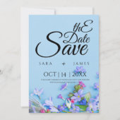 Blue Spring Bewaar de datum bruiloft minimalistisc Save The Date (Voorkant)