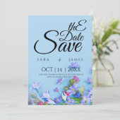 Blue Spring Bewaar de datum bruiloft minimalistisc Save The Date (Staand voorkant)