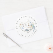 Blue Spring Easter | Baby shower Hartelijk dank Ronde Sticker (Envelop)