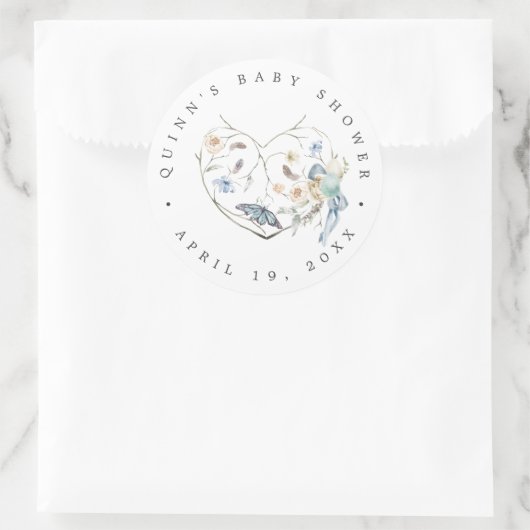 Blue Spring Easter | Baby shower Hartelijk dank Ronde Sticker (Tas)