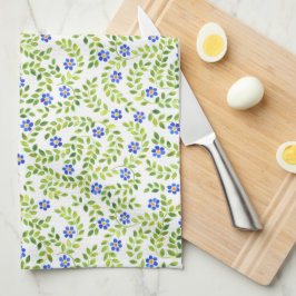 Blue Spring Floral Towel Theedoek