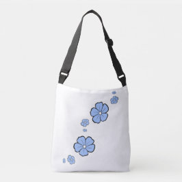 Blue Spring Flowers Cross Body Canvas tas