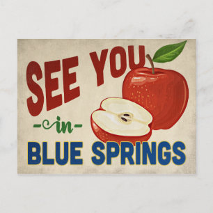 Blue Springs Missouri Apple - Vintage Travel Briefkaart