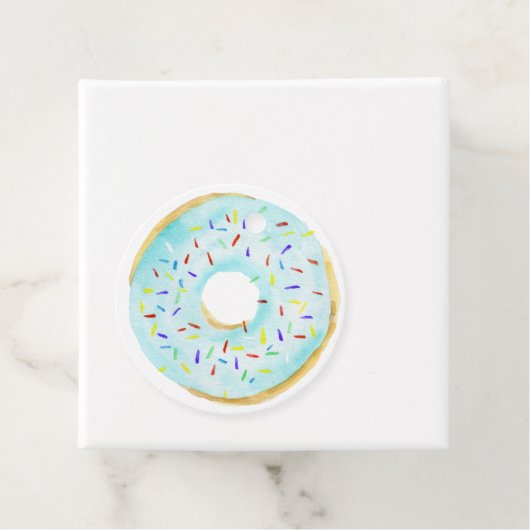 Blue Sprinkle Donut Verjaardagsfeest Dank u Bedankjes Labels (In situ)