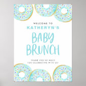 Blue Sprinkle Donuts Baby Brunch Welkom Poster (Voorkant)
