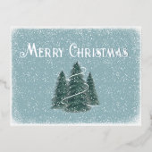 Blue Spruce Folie Christmas Briefkaart (Voorkant)