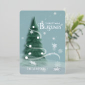Blue Spruce Folie Vakantie Kaart (Staand Voorkant)