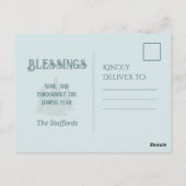 Blue Spruce Magique Portrait de Noël Carte postale (Dos)