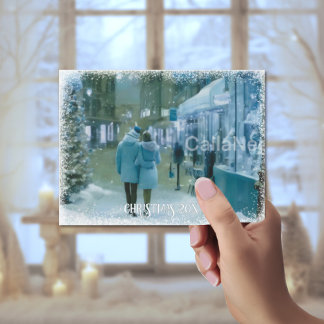 Blue Spruce Magique Portrait de Noël Carte postale