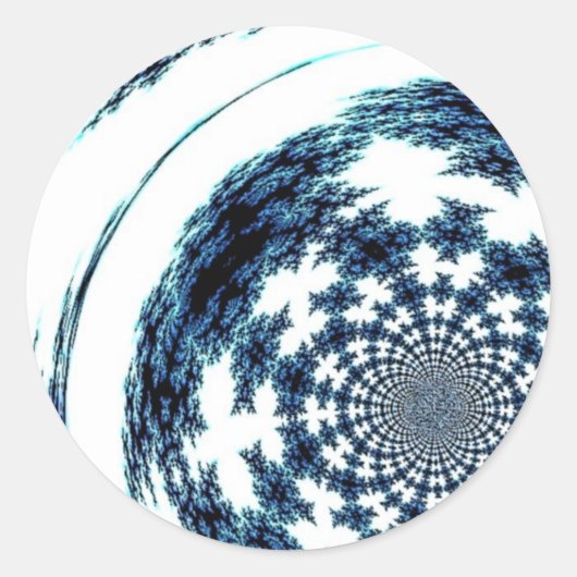 Blue Spun Thread Ronde Sticker (Voorkant)