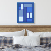 Blue Square Geometric - Emotionvorm en kleur Canvas Afdruk (Insitu (Slaapkamer))