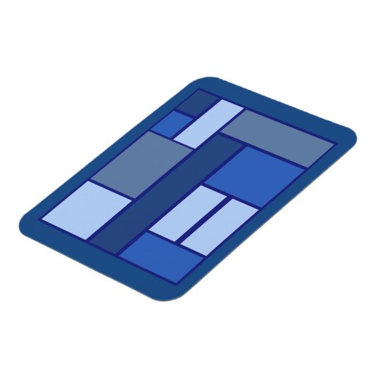Blue Square Geometric - Emotionvorm en kleur Magneet (Linkerzijde)