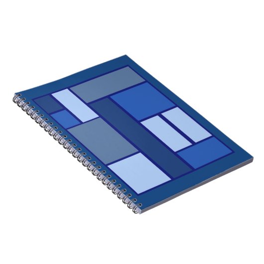 Blue Square Geometric - Emotionvorm en kleur Notitieboek (Rechterzijde)
