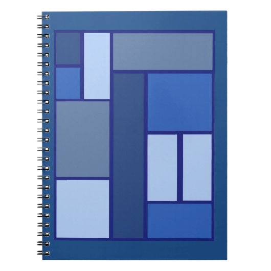 Blue Square Geometric - Emotionvorm en kleur Notitieboek (Voorkant)