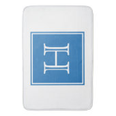 Blue Square Monogram Bath Mat (Voorkant Verticaal)