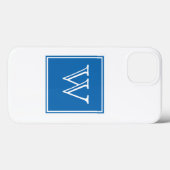 Blue Square Monogram Case-Mate iPhone Case (Achterkant (horizontaal))